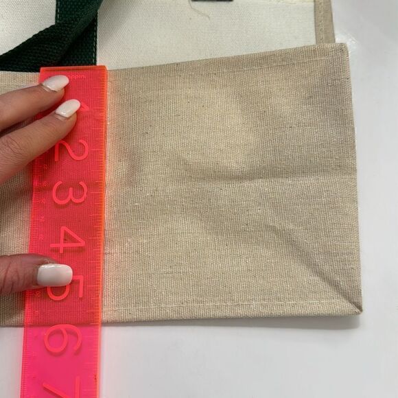 NWT- Green Canvas Mini Tote Bag Size Small Hangbag - Picture 7 of 8